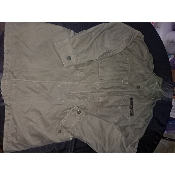 VTG US Army Olive Green M-1951 107 Shell Heavy Field Coat Jacket Regular Small - Picture 1 of 8